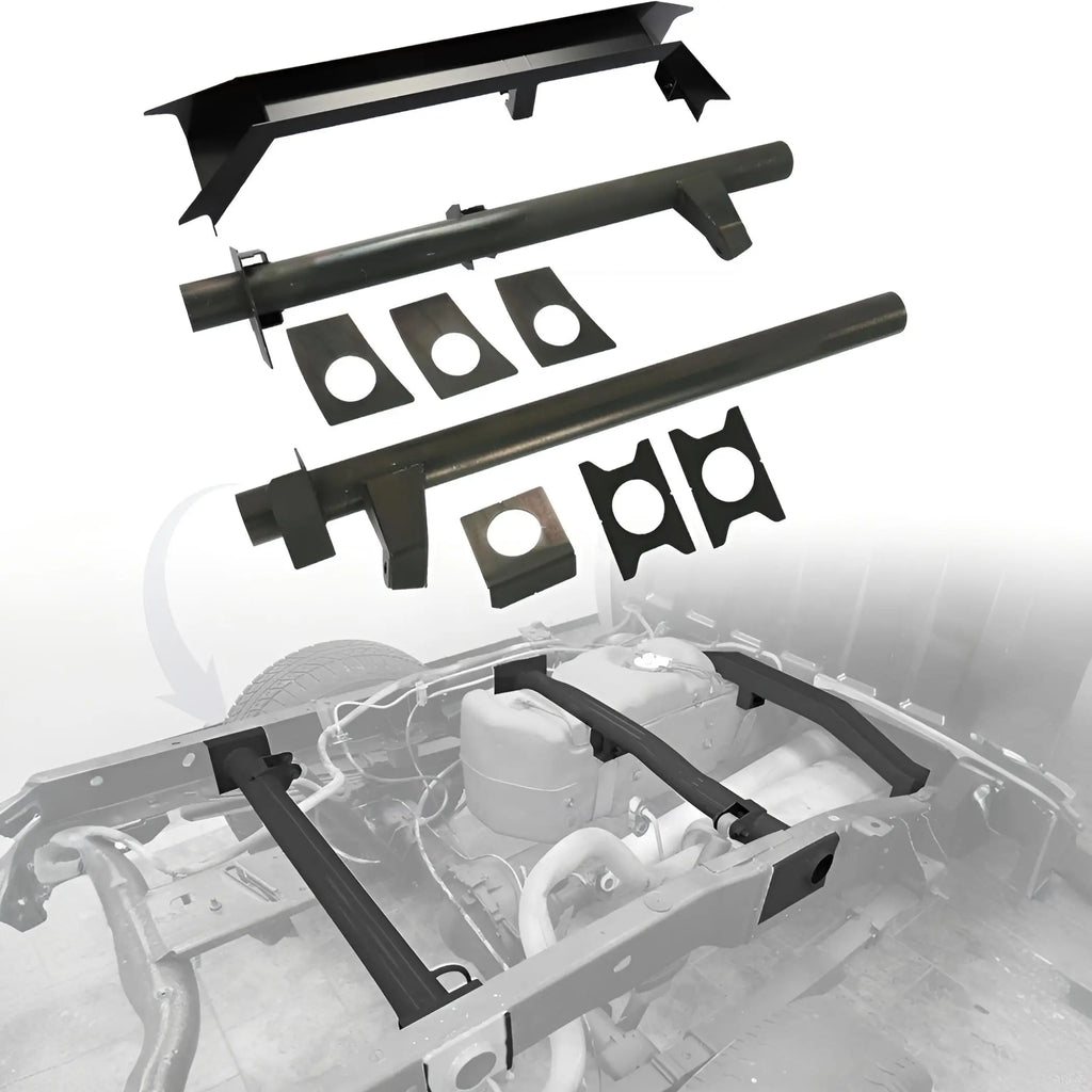 For 2007-2014 Chevy Silverado 1500 GMC Sierra 1500 Ext and Crew Cab 3PCS Front and Rear Fuel Tank Support Crossmember and Rear Upper Shock Mount Crossmember - Oriclambo