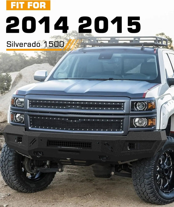 Front Bumper with LED Lights for Chevy Silverado 1500 2014 2015 - oriclambo