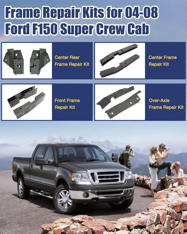 Front Frame Rust Repair Kit Fit for 2004-2008 Ford F150 Super Crew Cab 5.5