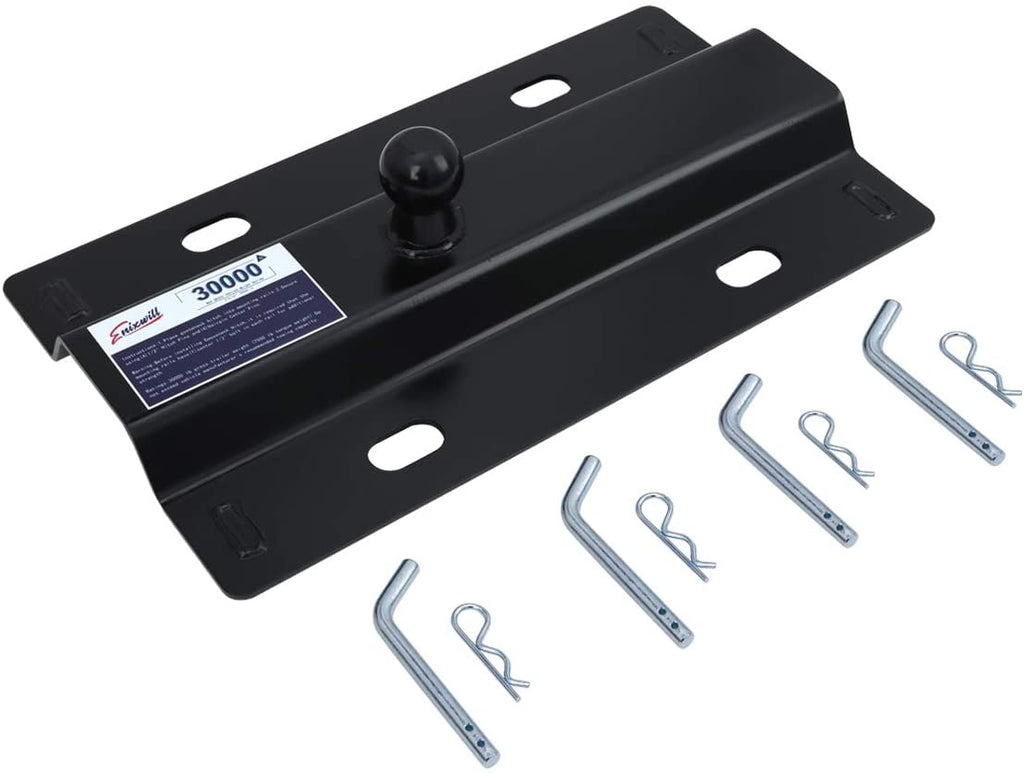 Gooseneck Hitch Ball Adapter Plate for Standard 5th Wheel Rails Pickup Truck