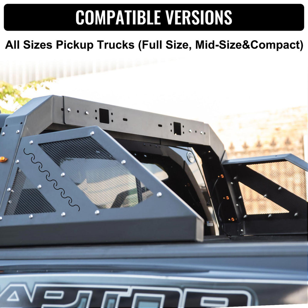 Universal Truck Roll Bar Kits Armour Chase Rack with Light Adjustable